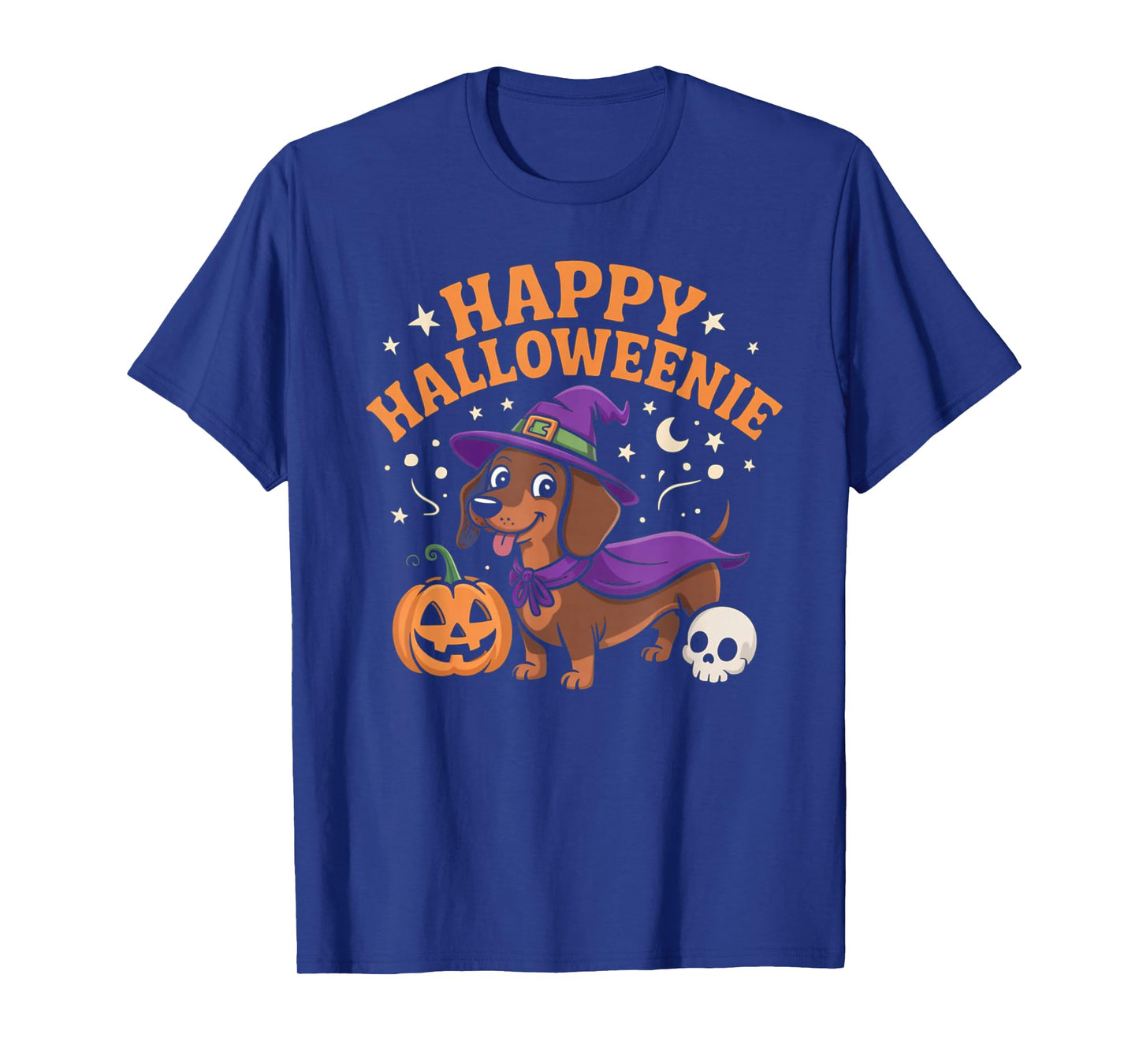 Dachshund Weiner Dog Witch Happy Halloweenie T-Shirt