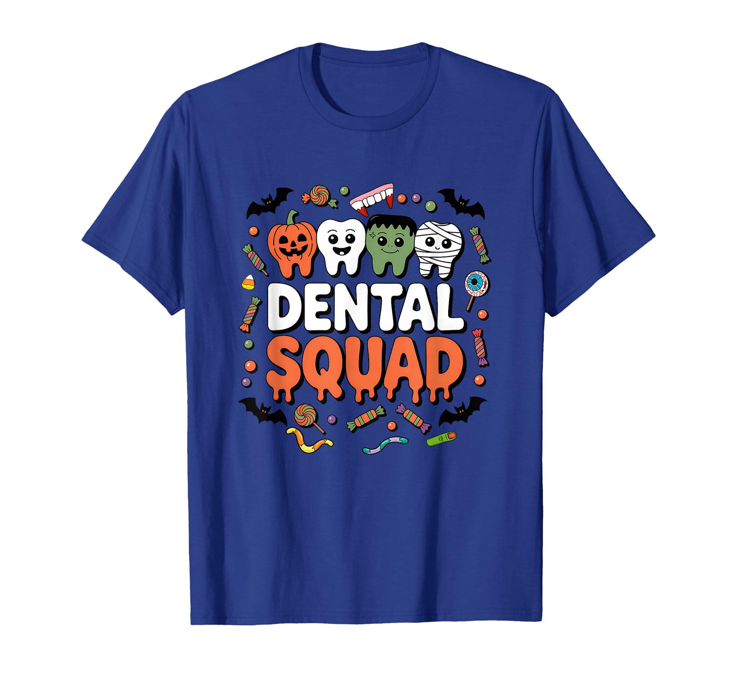 Dental Squad Costume Trick Or Teeth Dentist Halloween Ghost T-Shirt