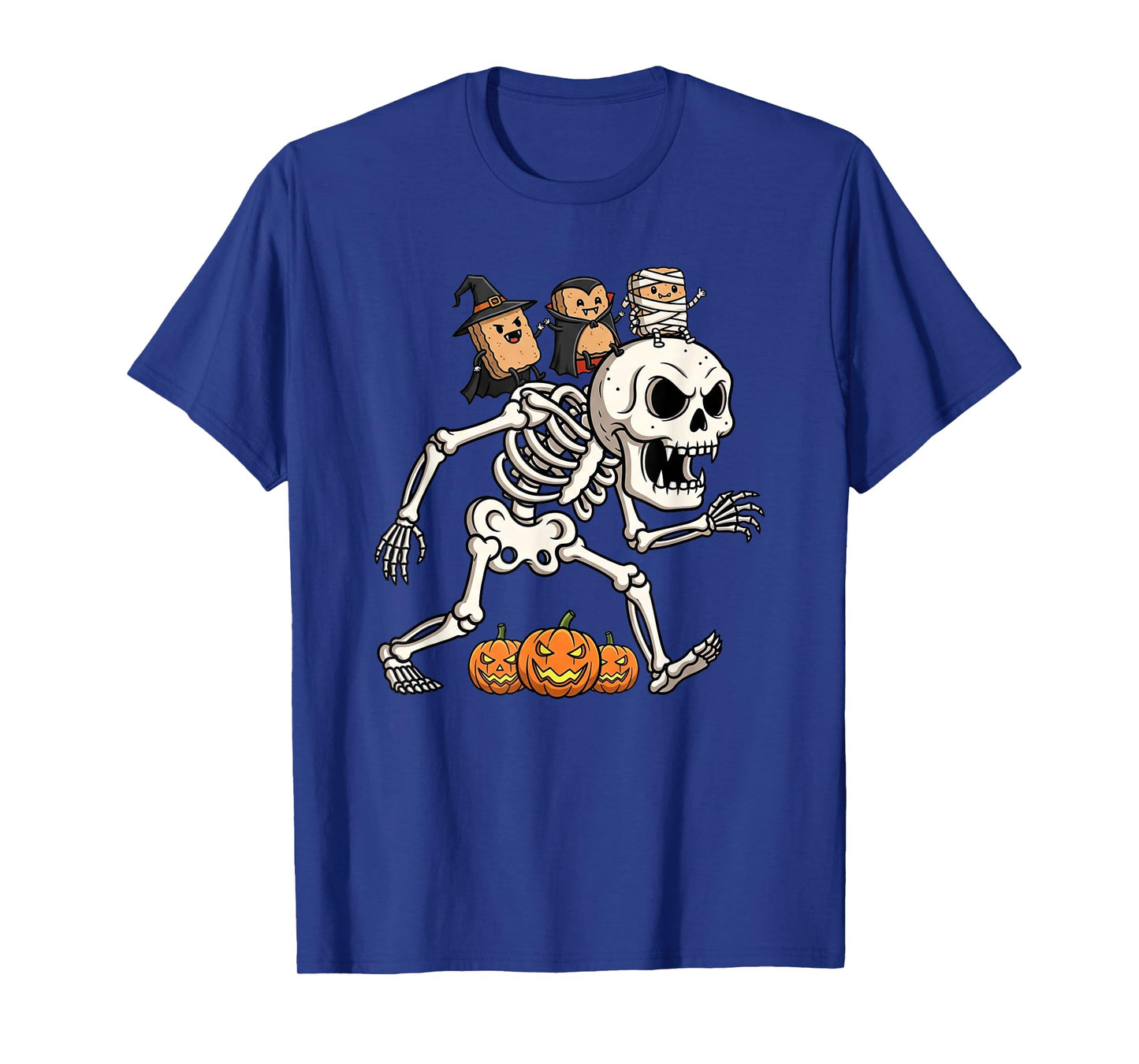 Funny Biscuit Skeleton Mummy Witch Halloween Kid Mens Womens T-Shirt