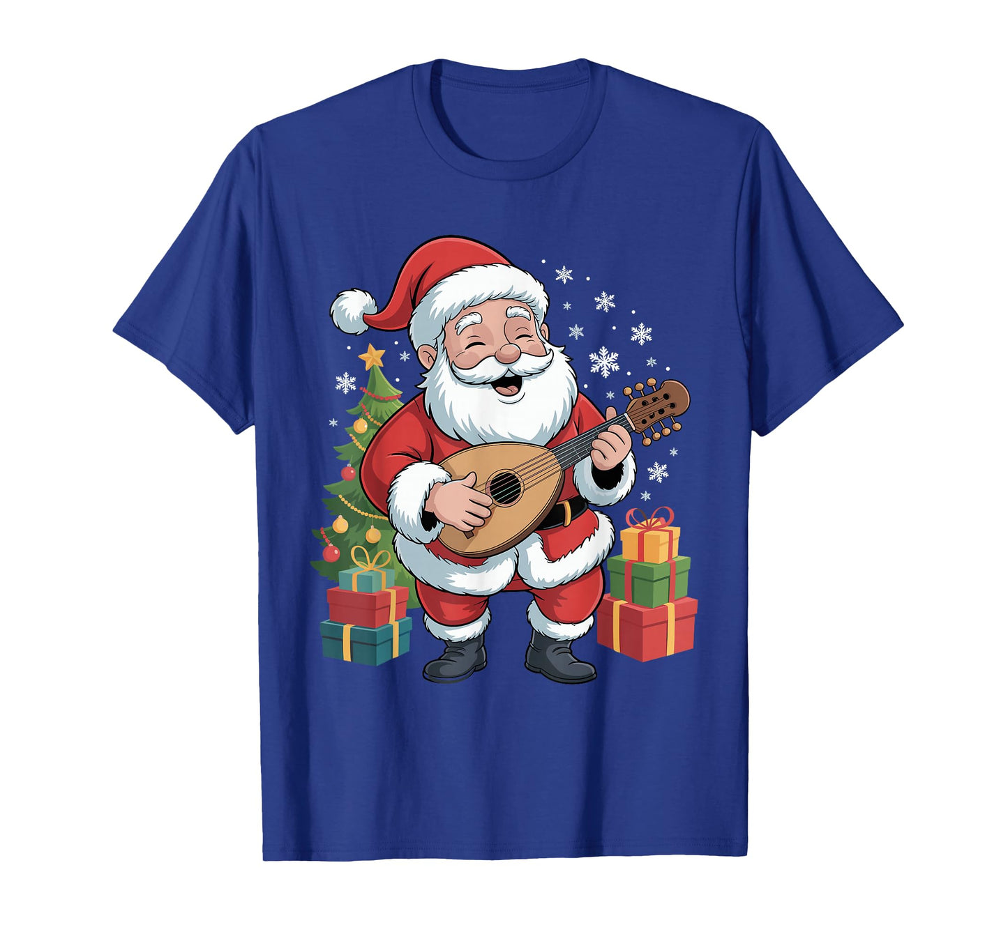 Funny Santa Christmas Design Lute Holiday Xmas Pajama T-Shirt