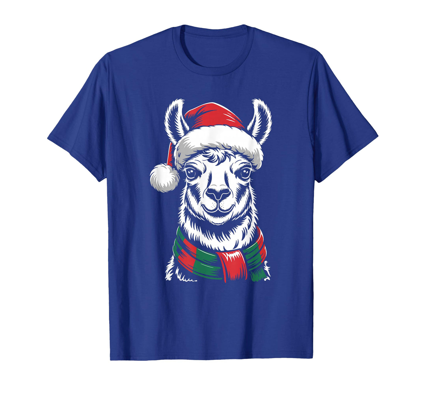 Llama Xmas Santa Hat Scarf Christmas Costume T-Shirt