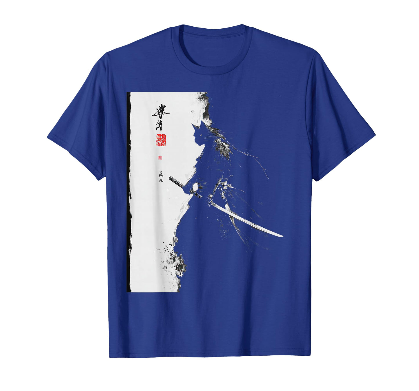 Vintage Samurai Cat Graphic Art Japanese Ukiyo-e T-Shirt