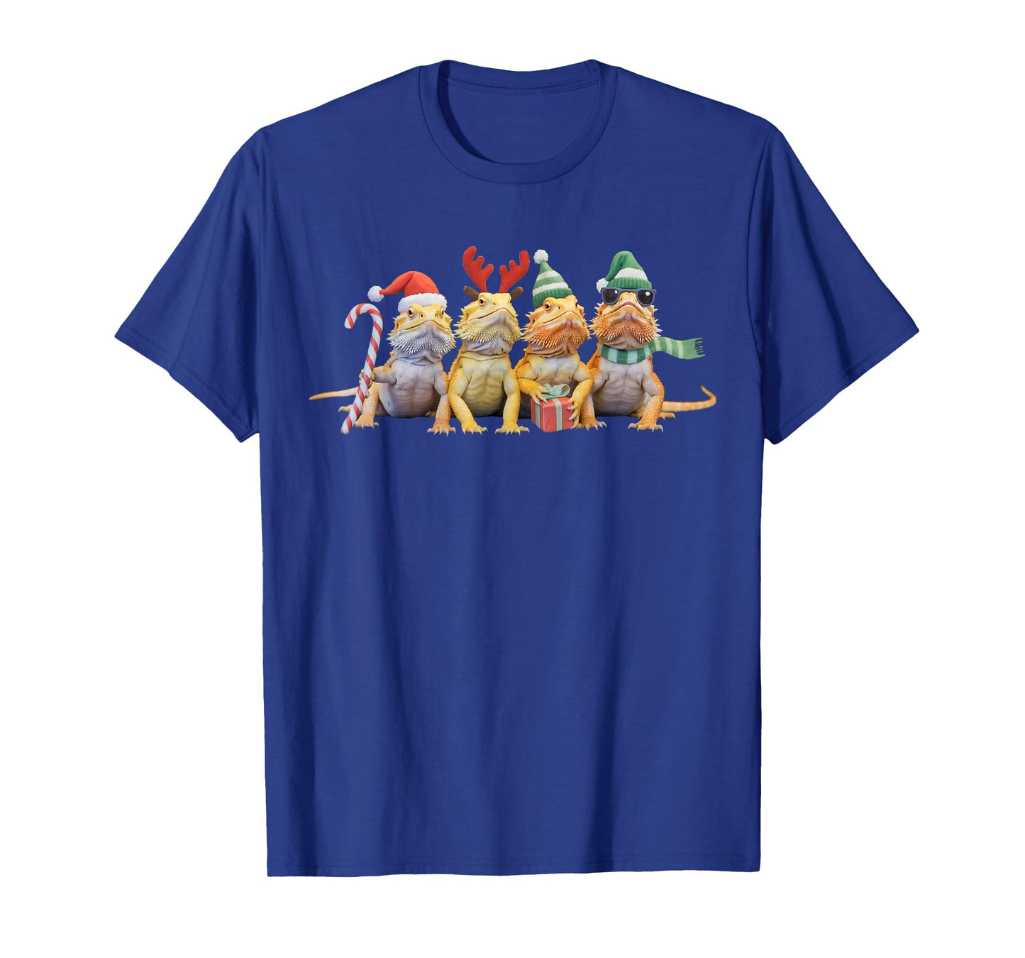 Funny Bearded Dragon Christmas Santa Lizard Xmas Reindeer T-Shirt