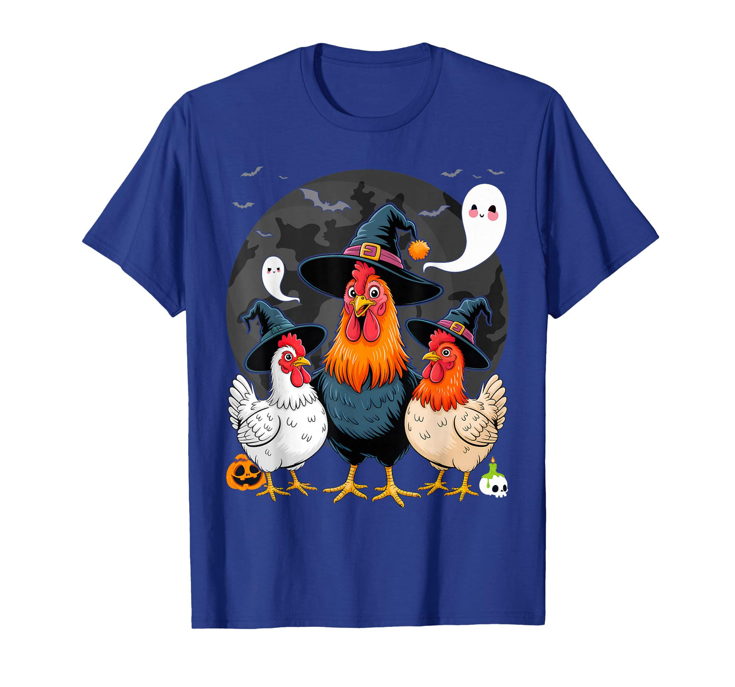 Funny Halloween Chickens Witch Spooky Season T-Shirt