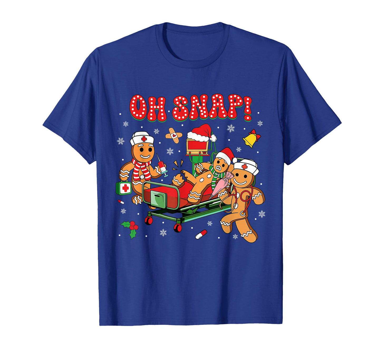 Gingerbread Man Cookie Ugly Sweater Oh Snap Christmas Nurse T-Shirt