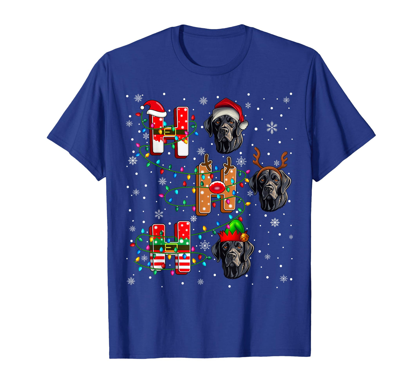 Ho Ho Ho Santa Hat Elf Matching Labrador Retriever Dog Xmas T-Shirt
