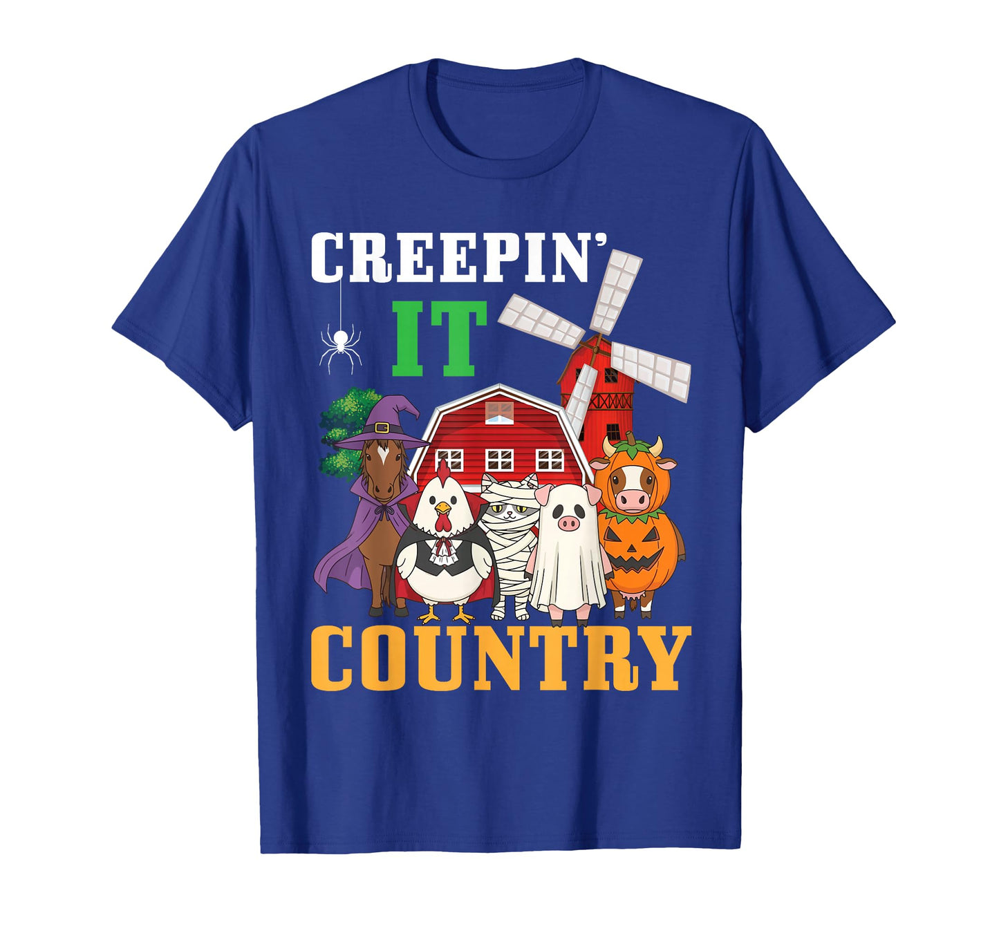 Creepin It Country Funny Farm Animals Happy Halloween Day T-Shirt