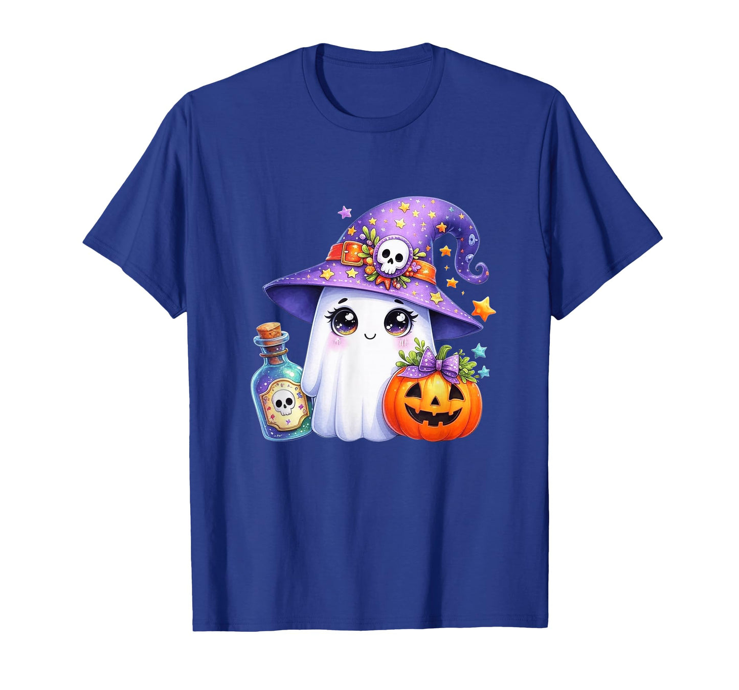 Cute Ghost Halloween Kawaii Witch & Pumpkin Trick or Treat T-Shirt