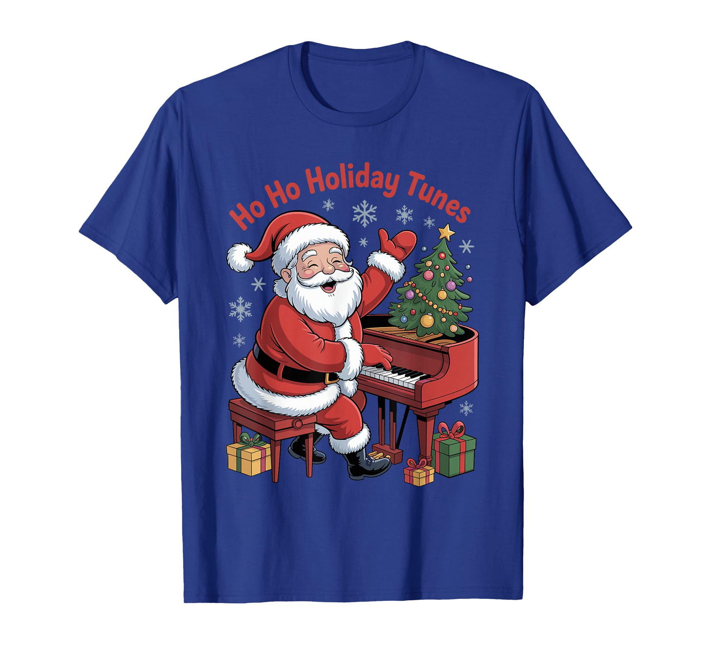 Funny Santa Playing Piano Holiday Chrismas Xmas Pajama T-Shirt