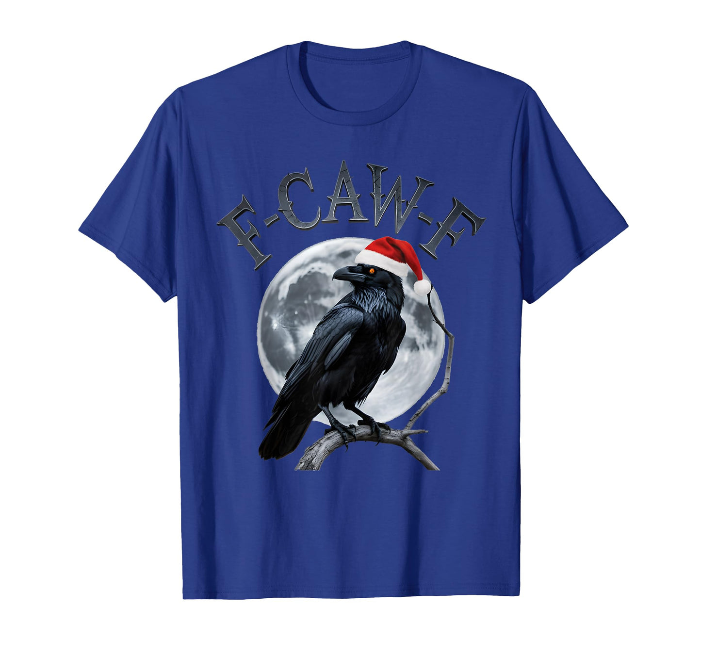 Funny Crow F-CAW-F Black Bird Gothic Christmas Santa Hat T-Shirt