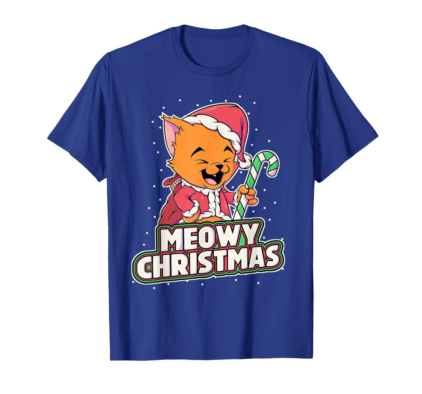Meowy Christmas Alley Cat Lovers Santa Cat Xmas Orange Cat T-Shirt