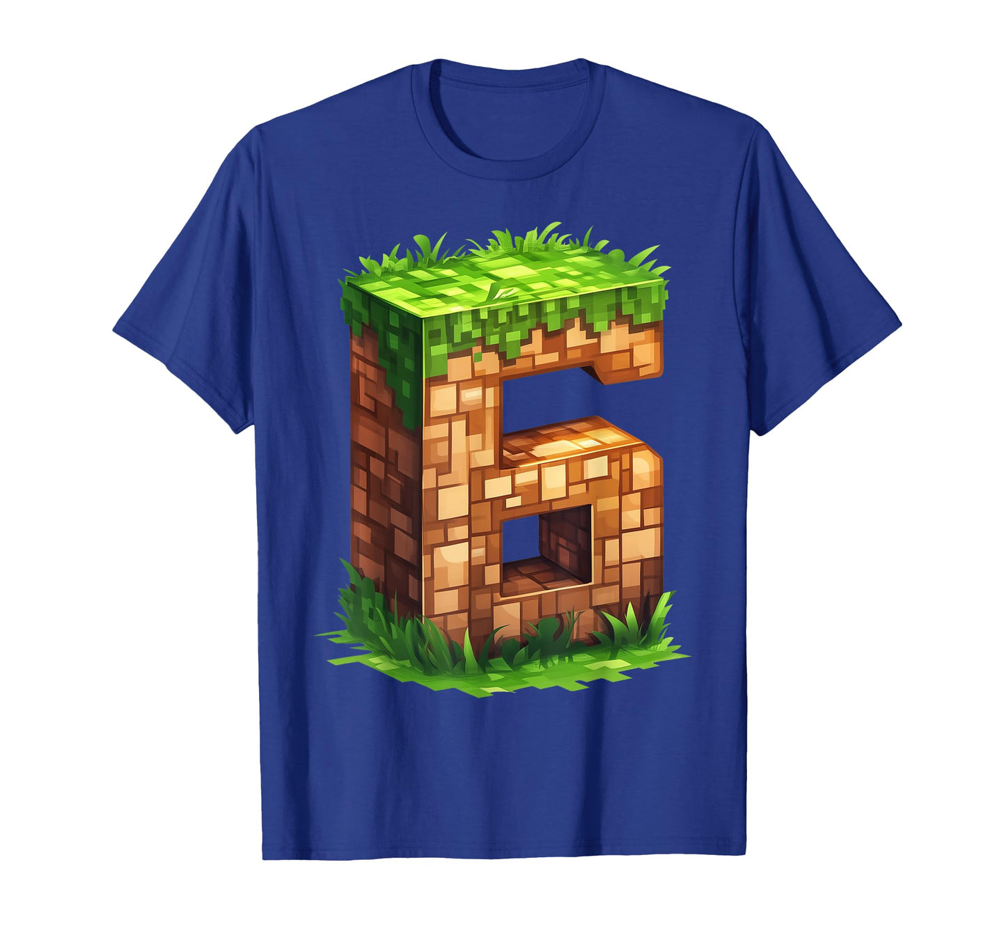 Fun 6th Birthday Number 6 Video Gamer Pixel Themed Bday Boys T-Shirt