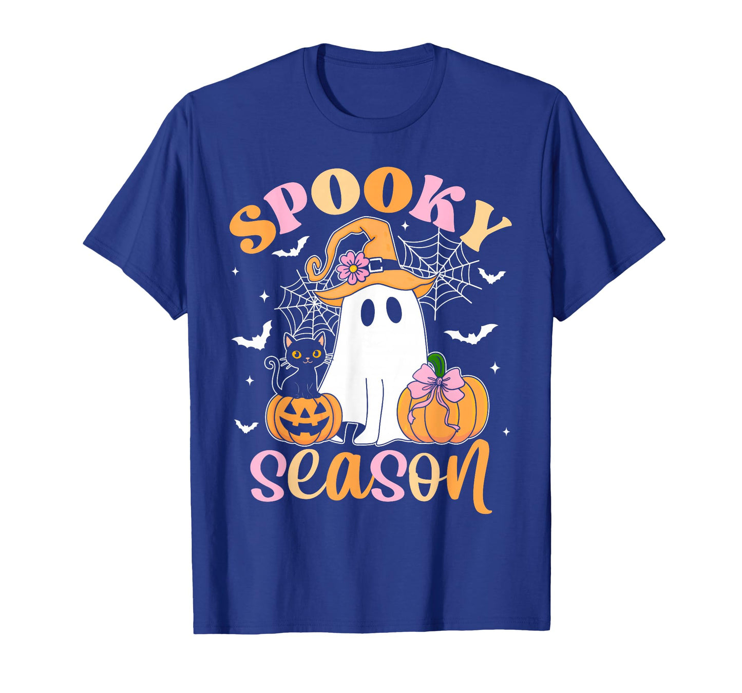 Spooky Season Happy Halloween Retro Ghost Spooky Women Girls T-Shirt