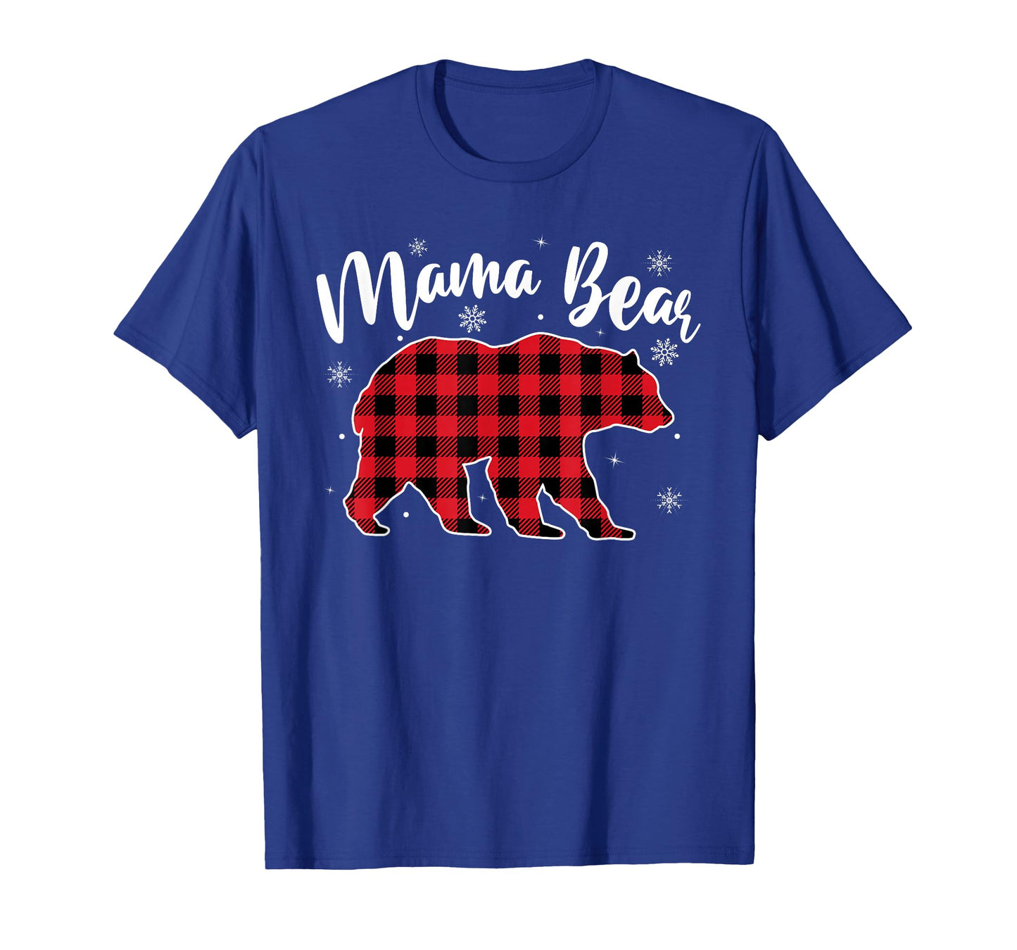 Mama Bear Women Buffalo Plaid Christmas Pajamas Family Mom T-Shirt