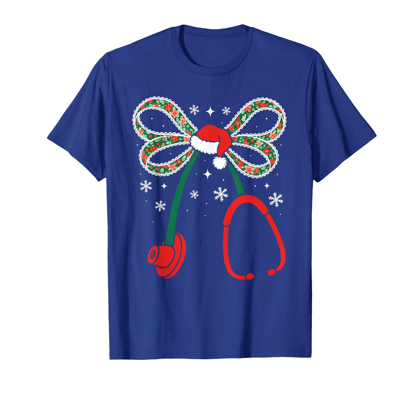 Nurse Coquette Bow Stethoscope Nursing Xmas Pjs Christmas T-Shirt