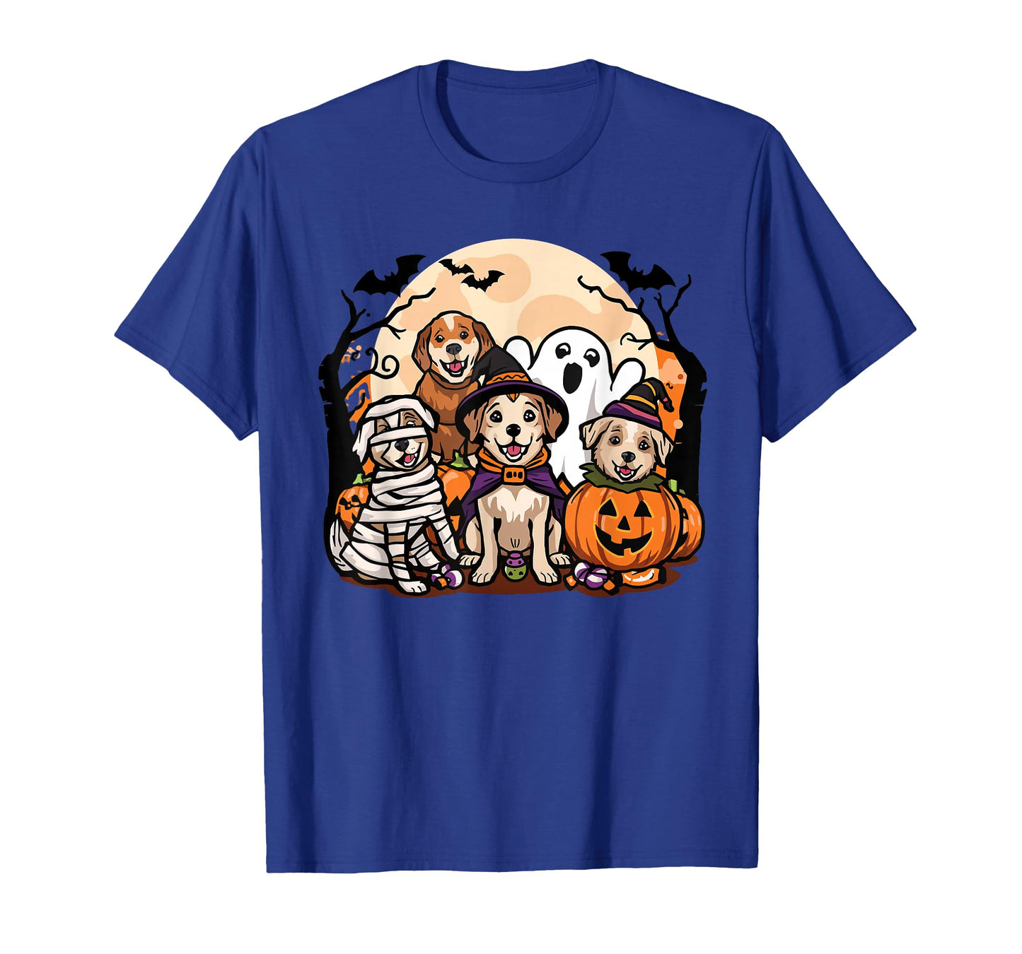 Cute Mummy Witch Ghost Halloween Dog Costume Men Women Kids T-Shirt