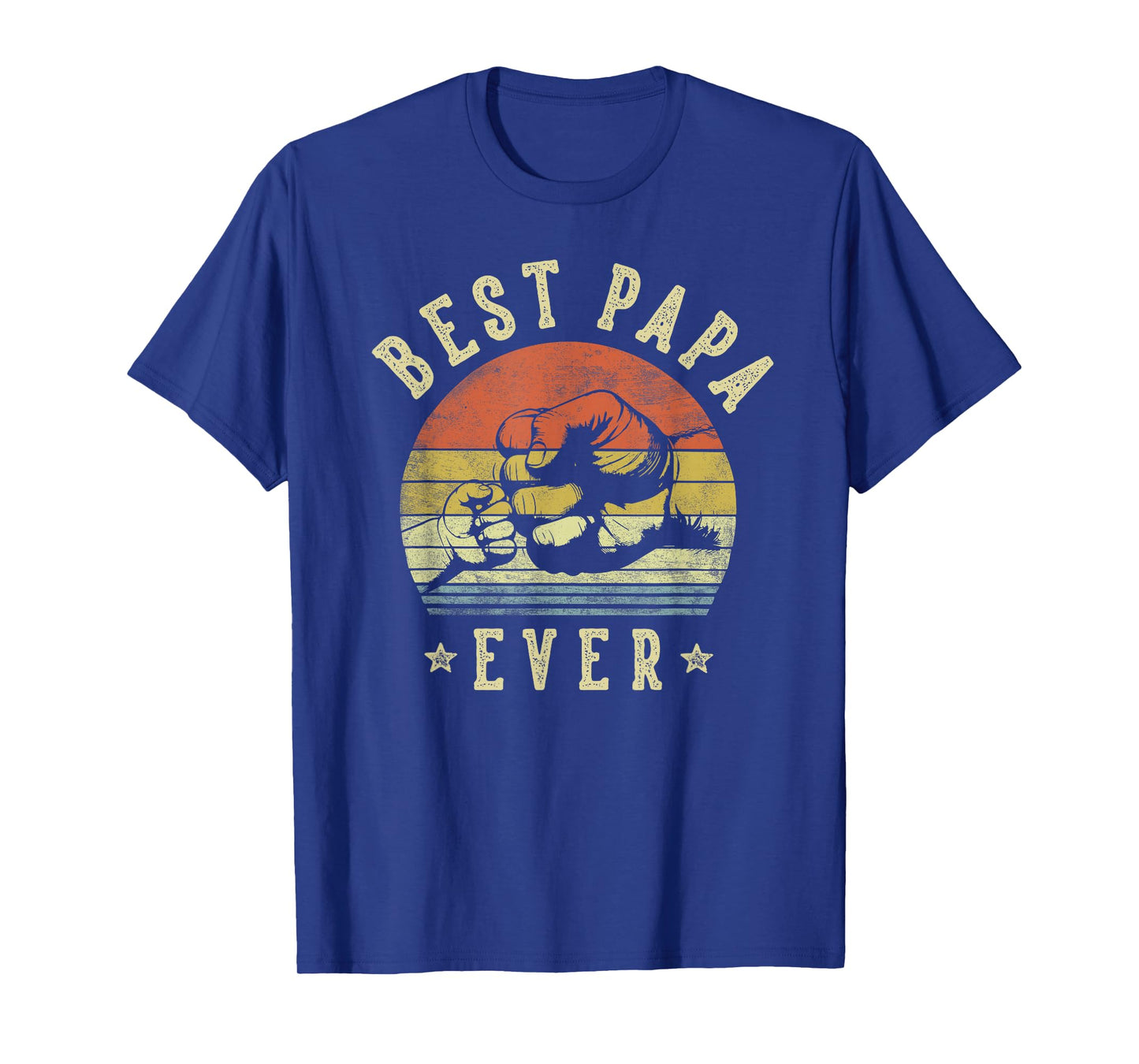 Best Papa Ever - Retro Fist Bump Vintage Design Papa T-Shirt