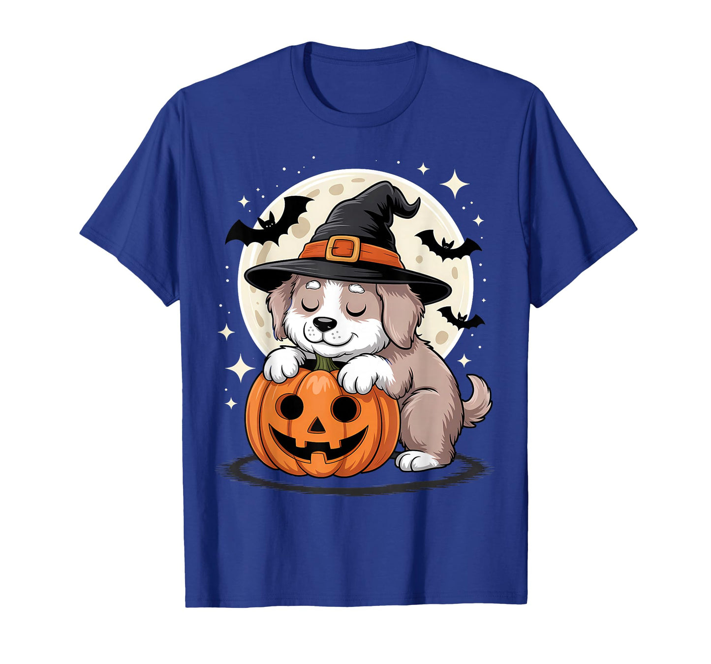 Halloween Dog Witch Hat Pumpkin Spooky T-Shirt
