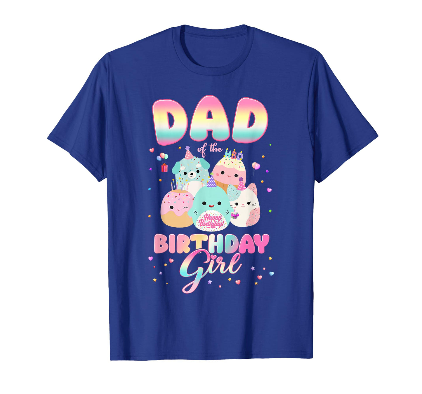 Birthday Family Party Squish Squad Dad Of The Birthday Girl T-Shirt
