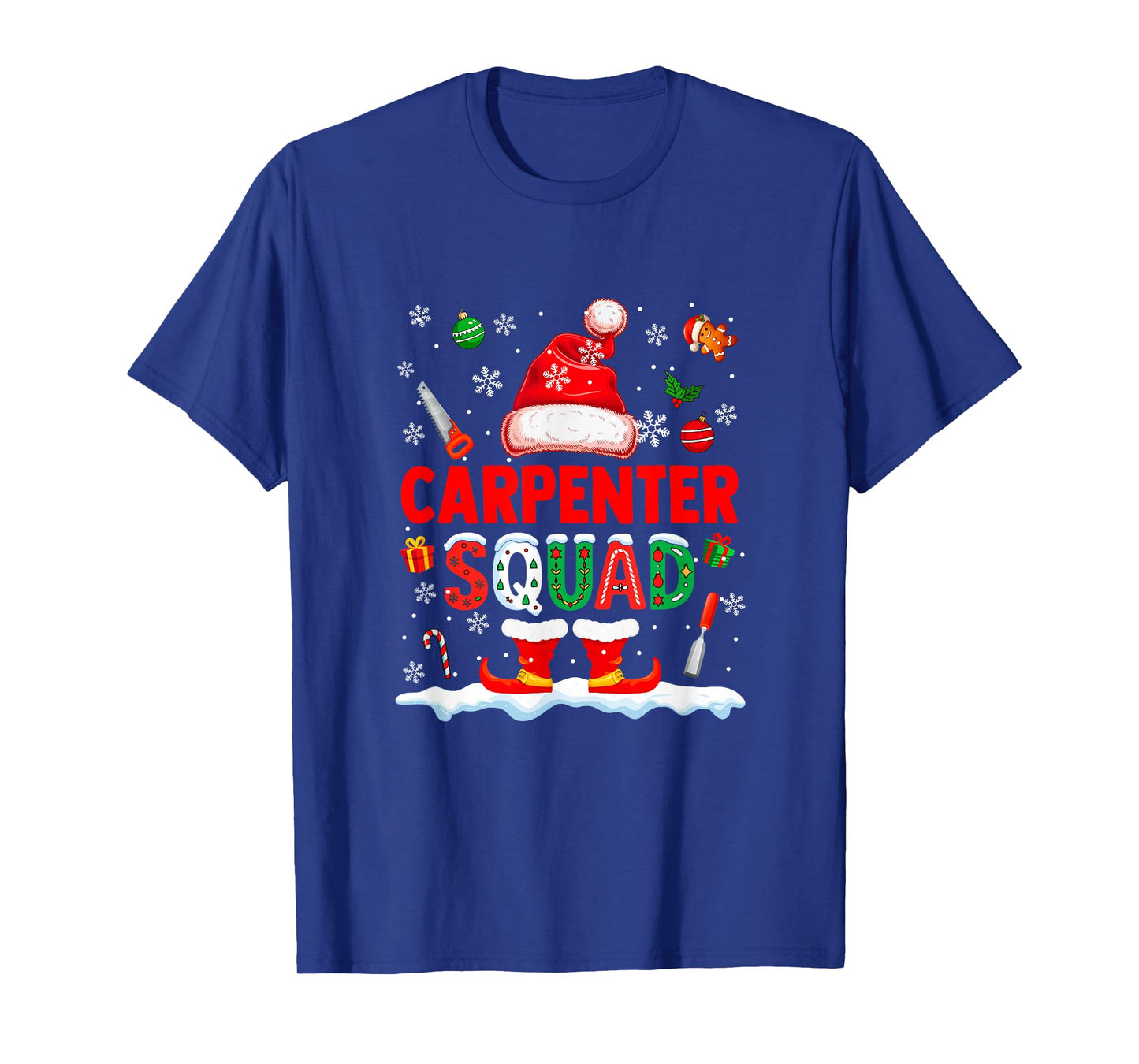 Carpenter Squad Men Job Christmas Santa Costume Bow Tie T-Shirt