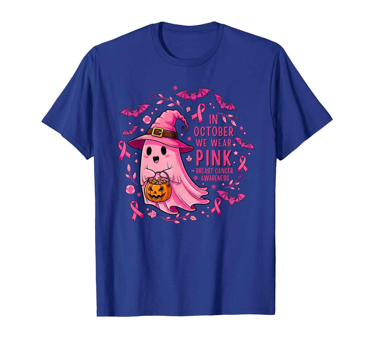 Breast Cancer Women Halloween in October We Wear Pink T-Shirt