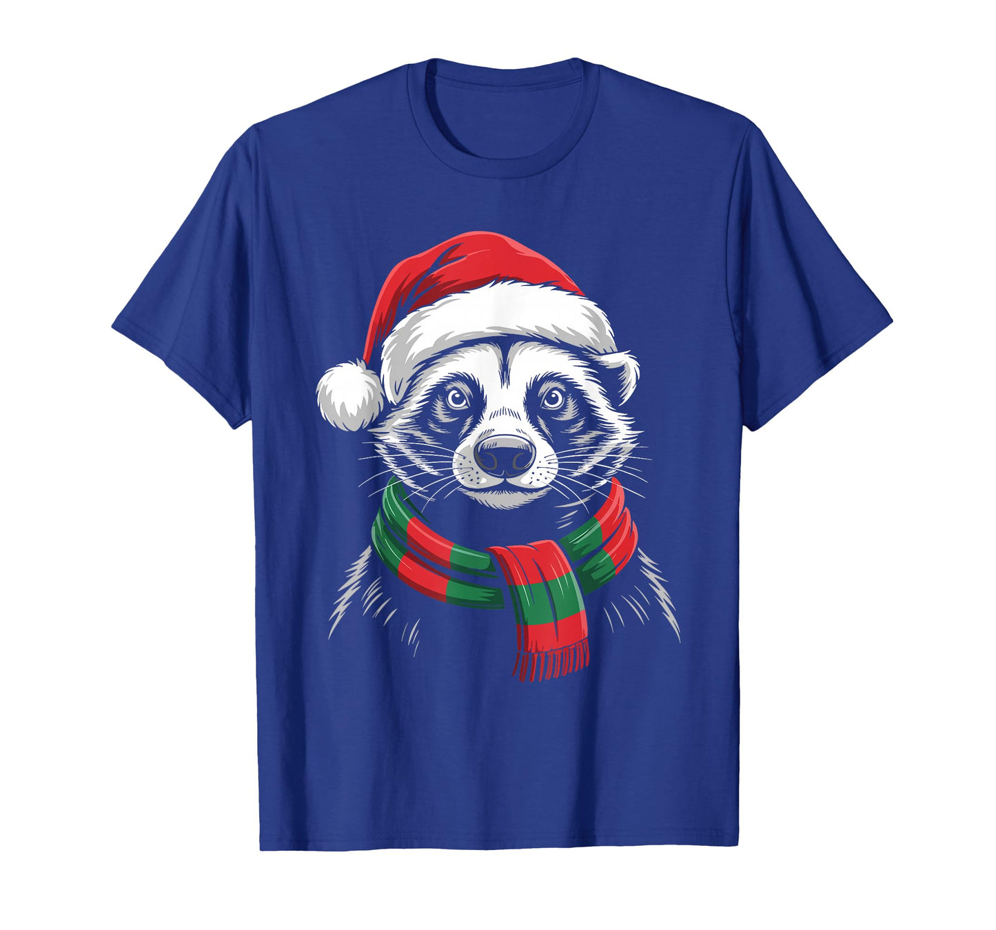 Honey Badger Xmas Santa Hat Scarf Christmas Costume T-Shirt