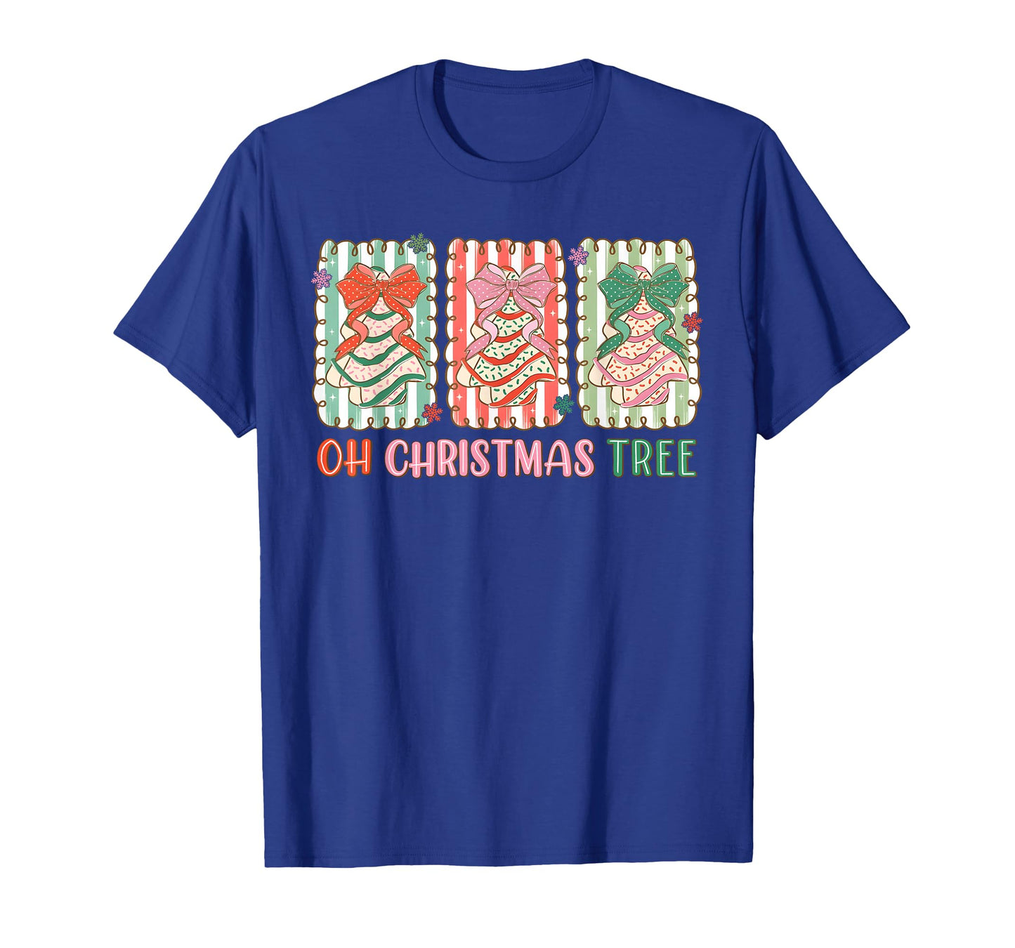 Groovy Oh Christmas Tree Cakes Debbie Becky Jen Cake Lovers T-Shirt