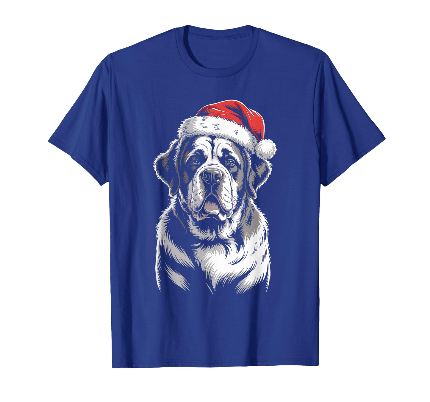 Saint Bernard Dog Santa Hat Christmas Pajama Men Women T-Shirt