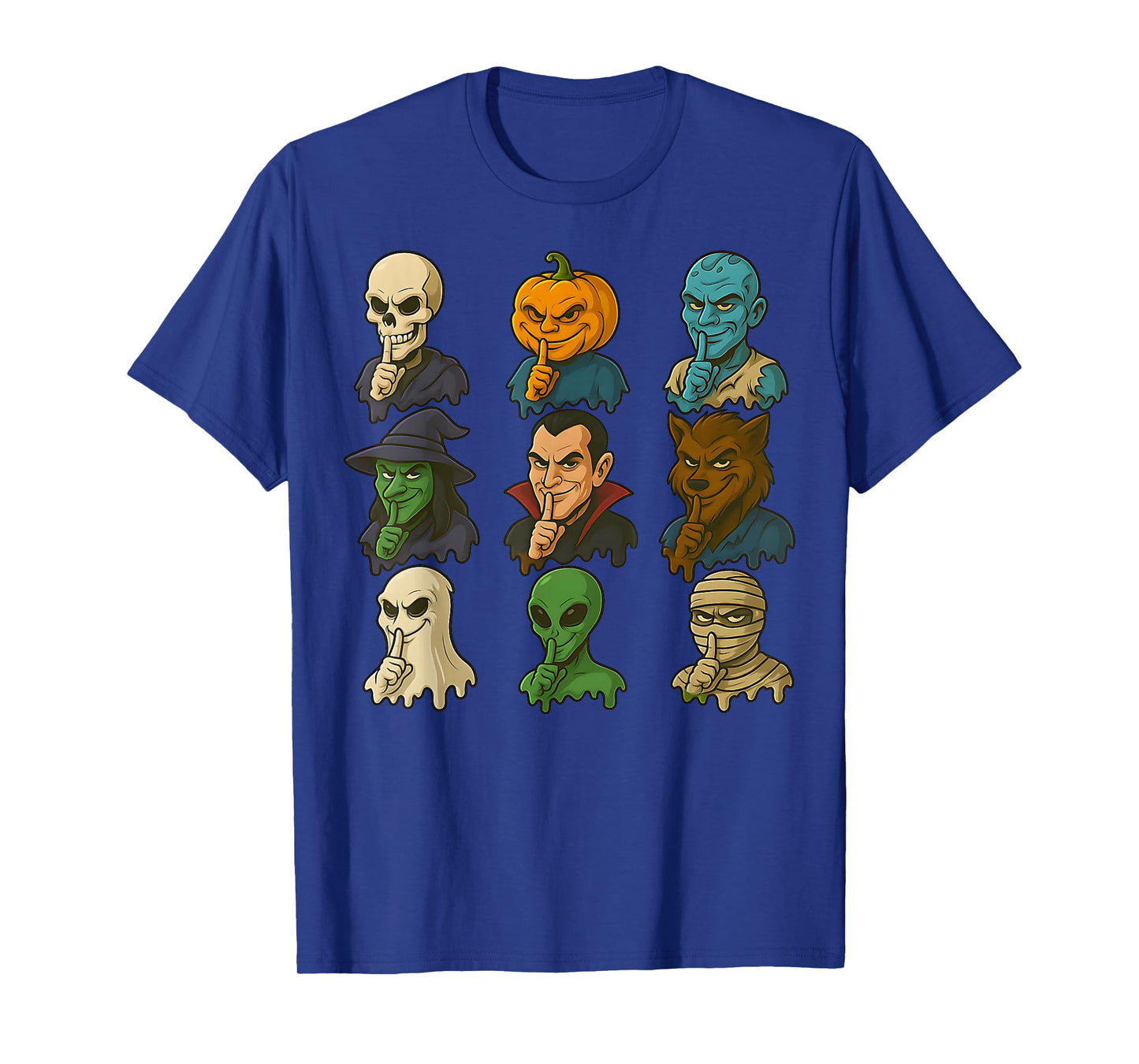 Funny Halloween Monsters Sigma Face Meme Shhh T-Shirt