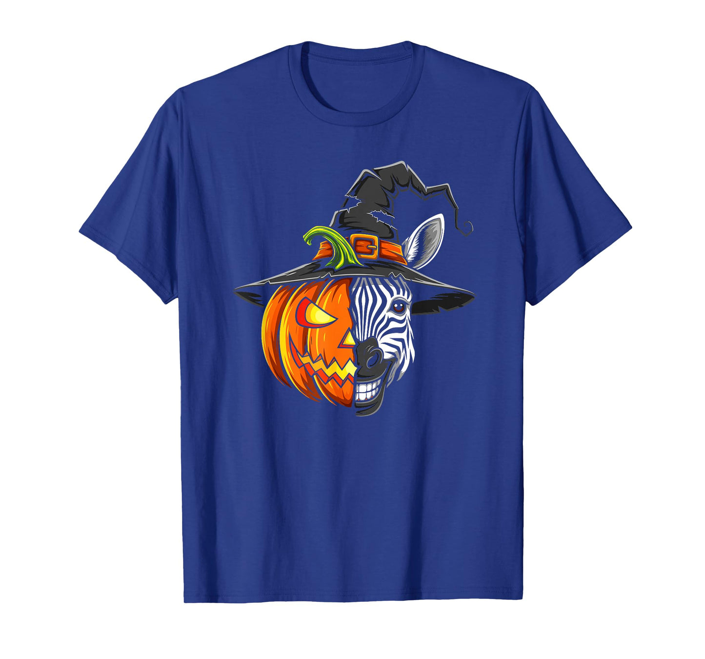 Zebra Pumpkin Jack O Lantern Halloween Kids Mens Womens T-Shirt