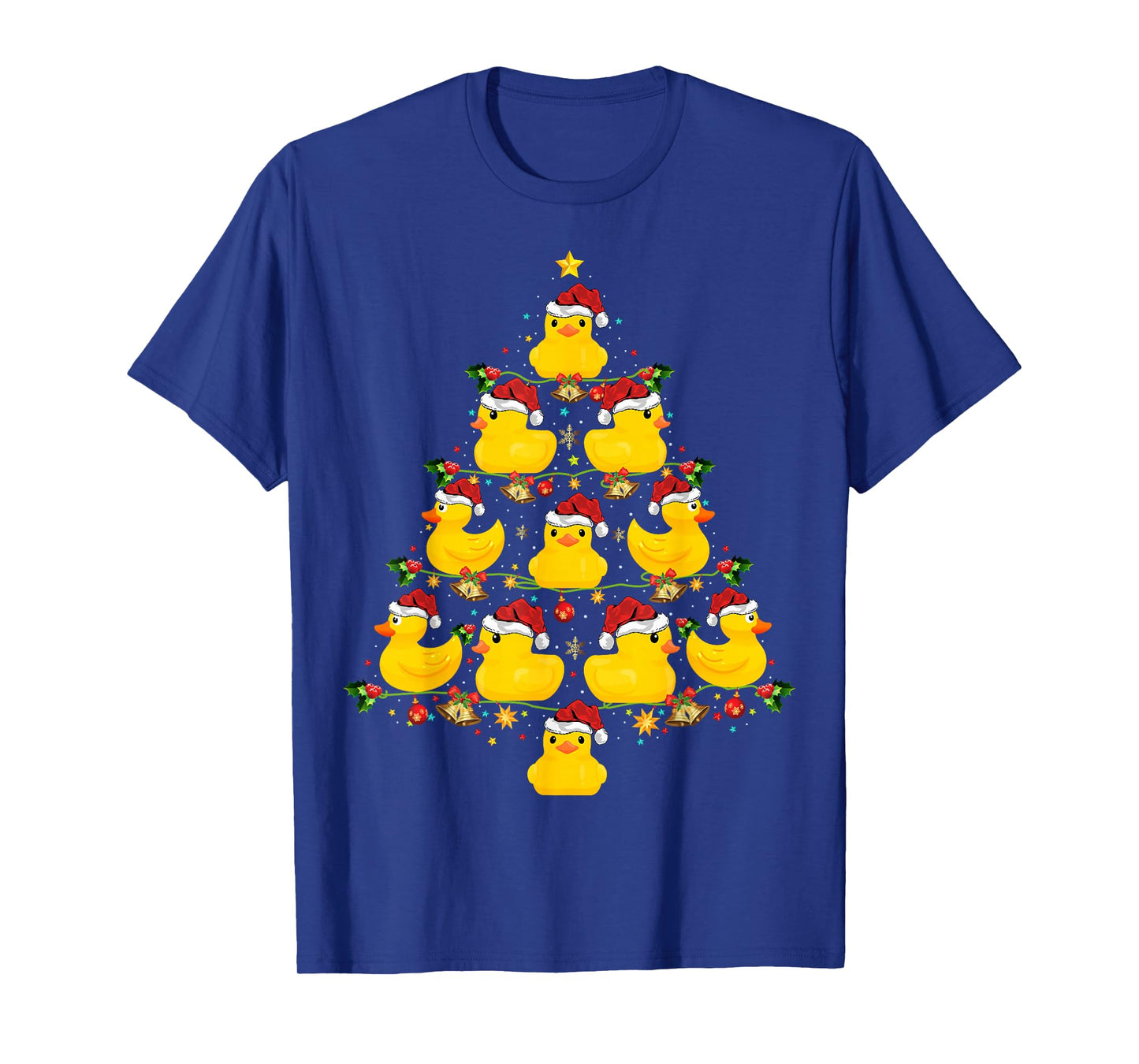 Rubber Duck Christmas Tree Pajamas Lights Xmas T-Shirt