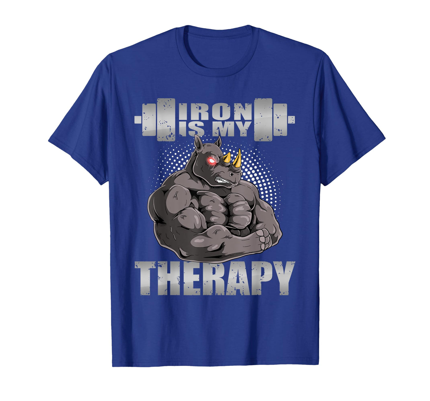 Rhinoceros Rhino Powerlifter Workout Gym Iron Is My Therapy T-Shirt