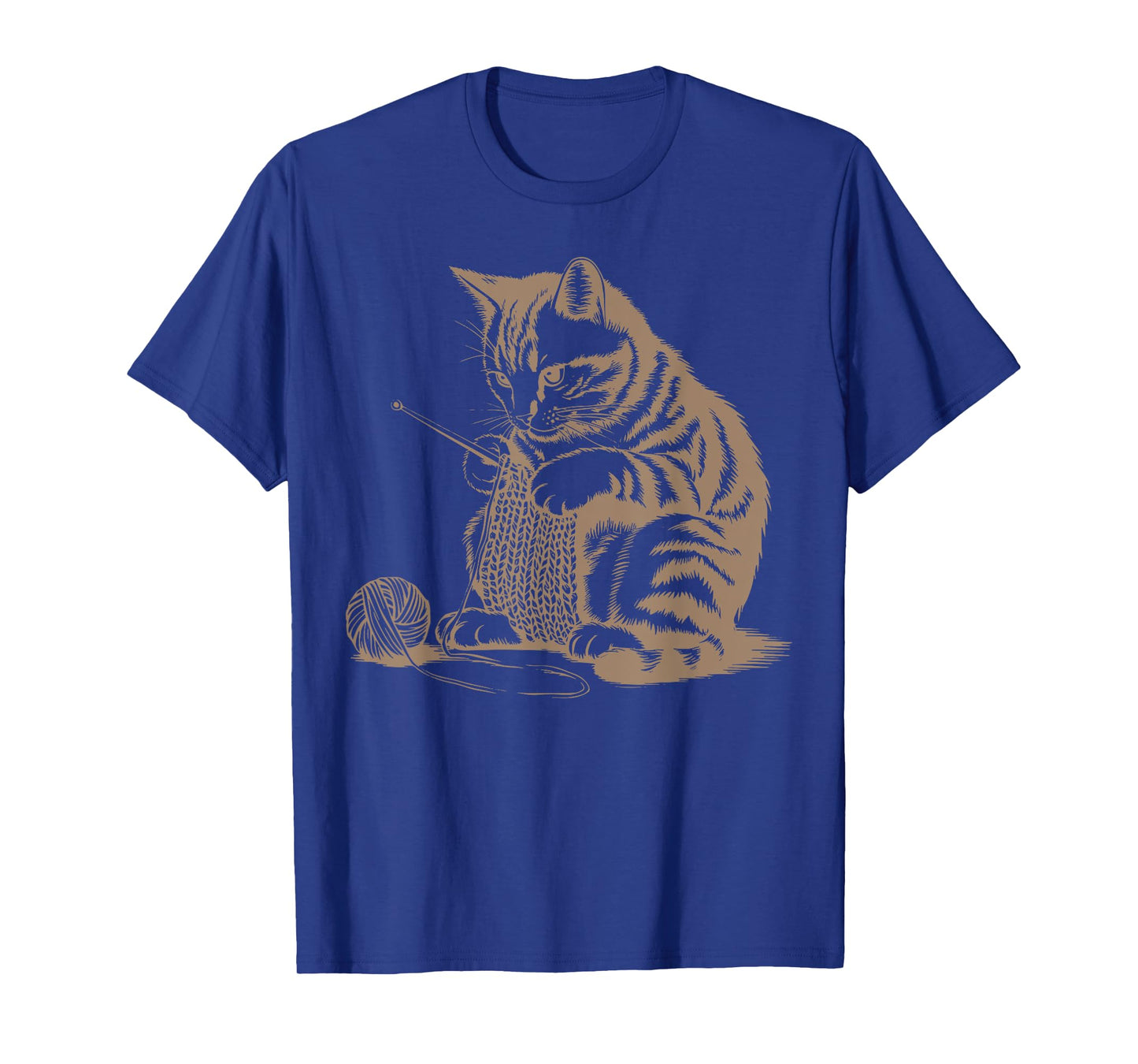 Vintage Cute Cat Crochet Knitting Yarn Knitter Crocheting Men Women Kids T-Shirt