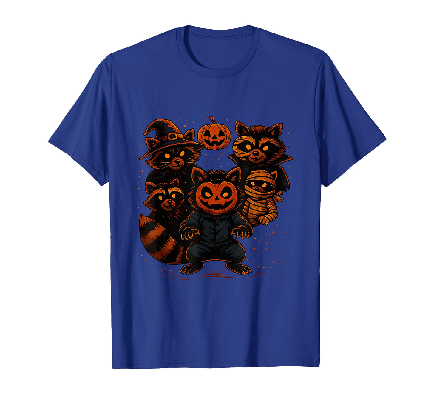 Cute Halloween Raccoons in Costumes Funny Spooky Art T-Shirt