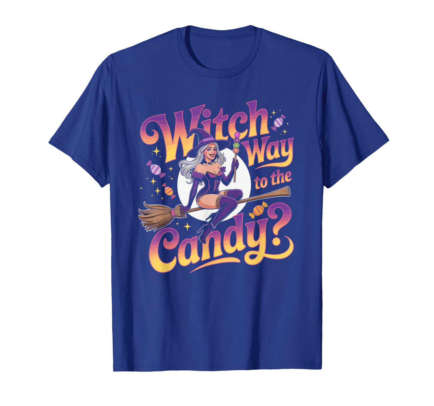 Witch Way to The Candy Adult Halloween Witch for Women T-Shirt