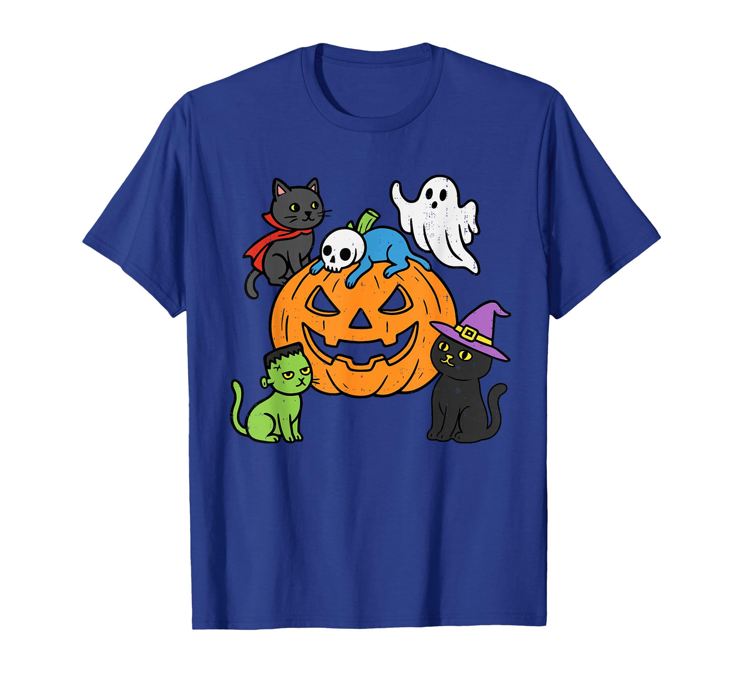 Halloween Cats Pumpkin Witch Vampire Spooky Kitty Costume T-Shirt