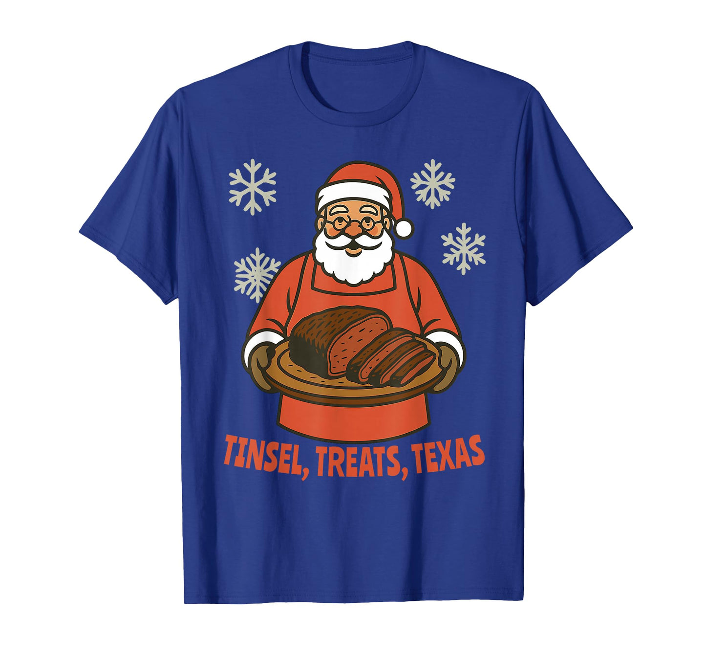 Texas BBQ Santa Brisket Funny Holiday Christmas Humor Design T-Shirt