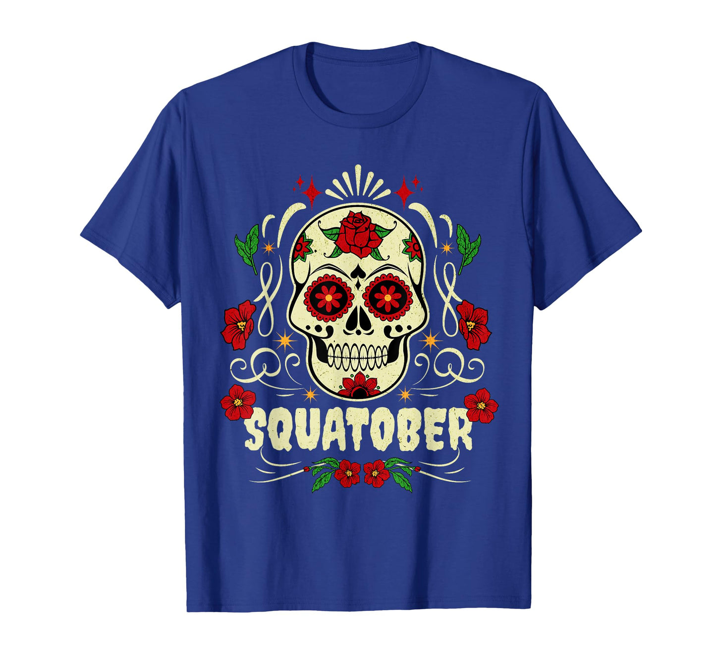 SQUATOBER October Squat Challenge Sugar Skull T-Shirt