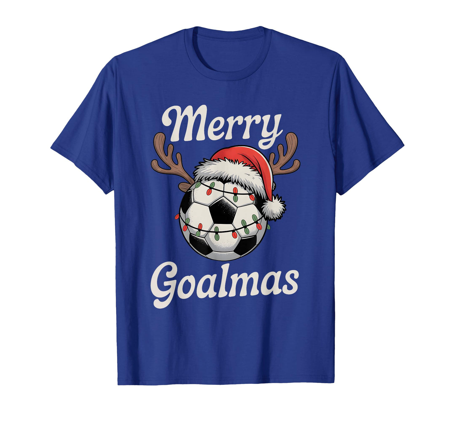 Merry Goalmas Christmas Funny Santa Soccer Ball Reindeer T-Shirt