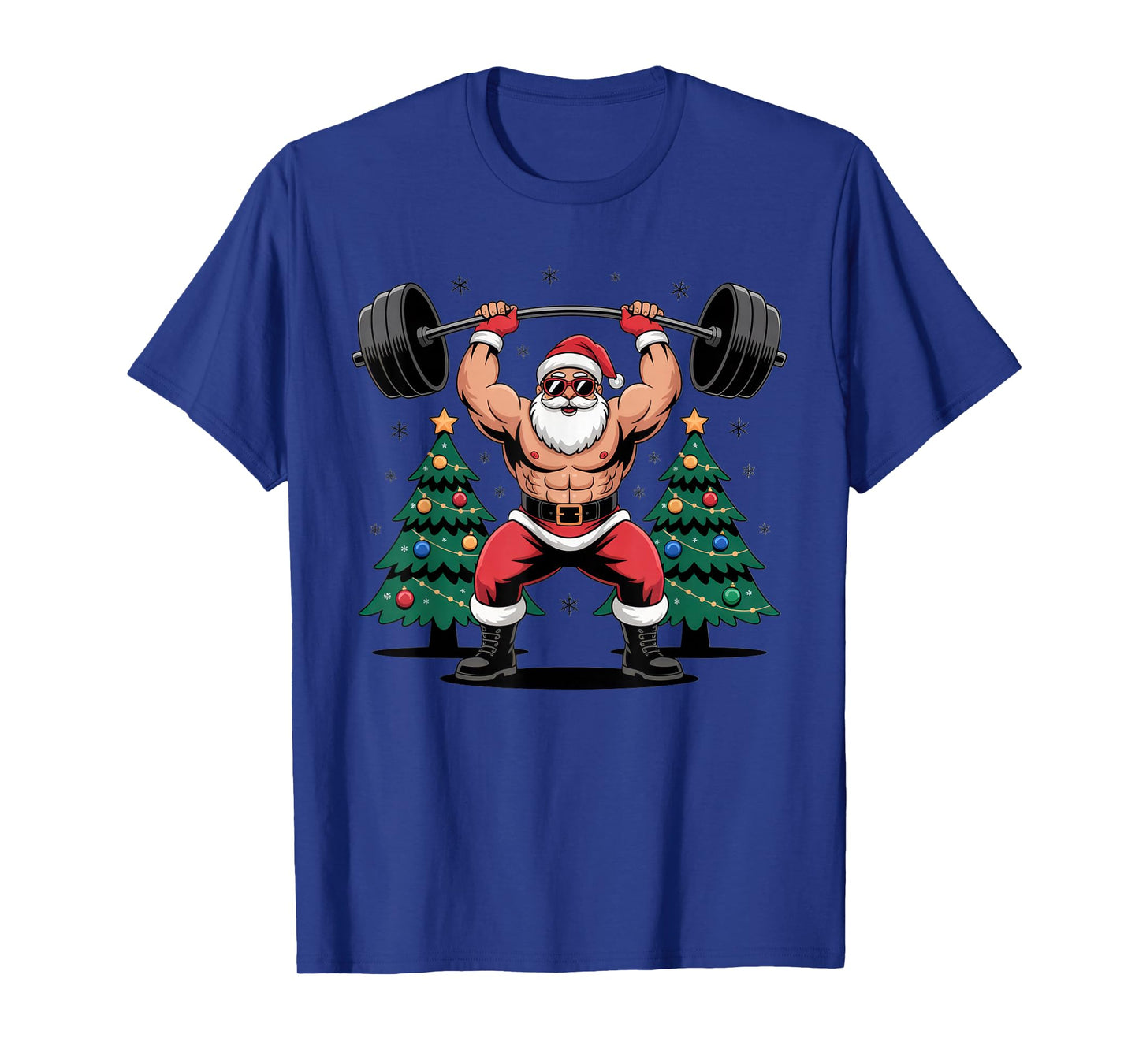 Muscle Santa Christmas Fitness Buff Holiday Vibes T-Shirt