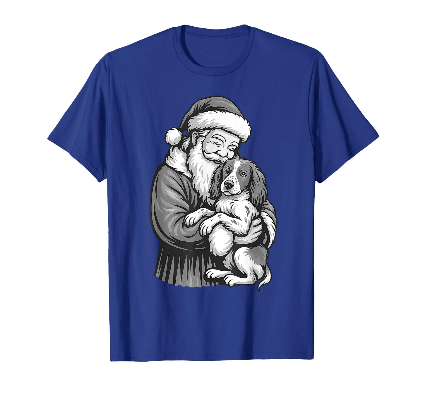 Brittany Spaniel Santa Claus Christmas Dog Lover T-Shirt