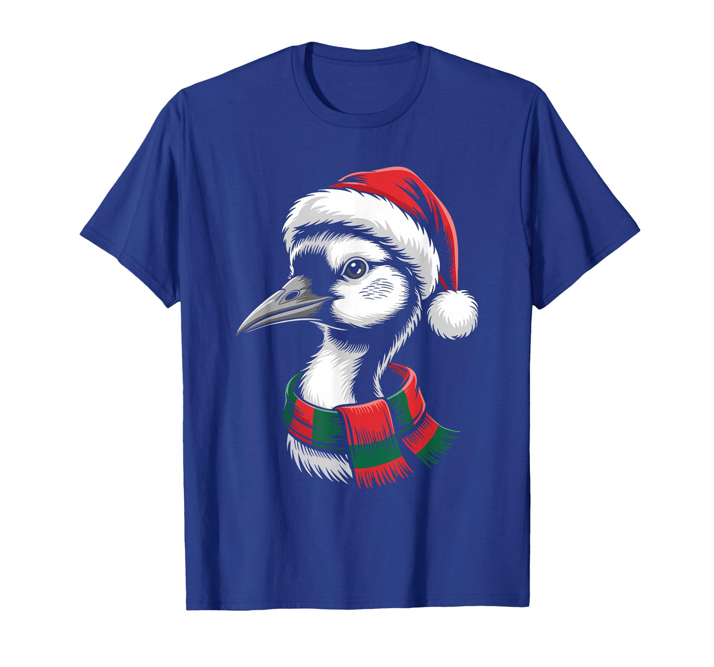 Crane Xmas Santa Hat Scarf Christmas Costume T-Shirt