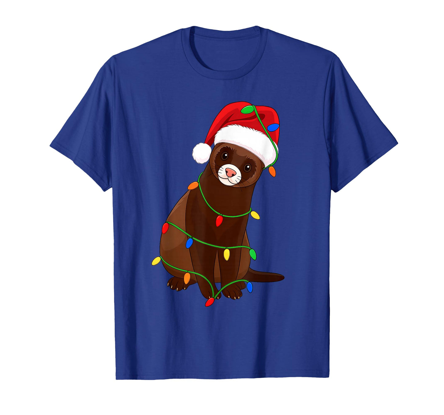 Ferret Christmas Tree Lights Holiday Pet Lover T-Shirt