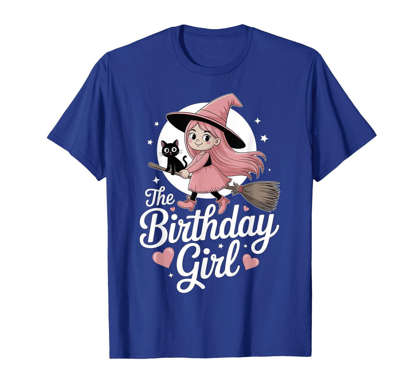 Pink Halloween Birthday Girl Witch Cat October Kids Cute T-Shirt