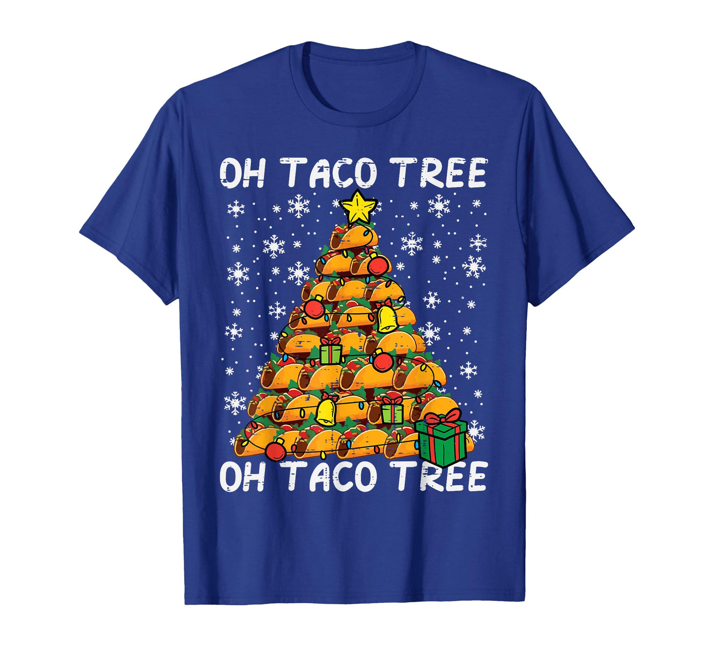 Tacos Christmas Tree Funny Xmas Foodie Mexican Men Women Kid T-Shirt