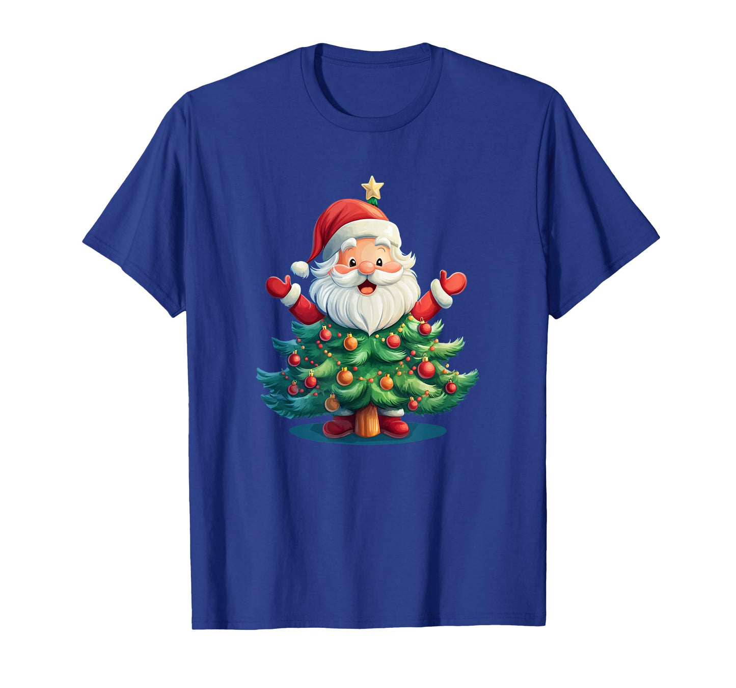 Christmas Tree and Santa Claus Brings Holiday Smiles T-Shirt