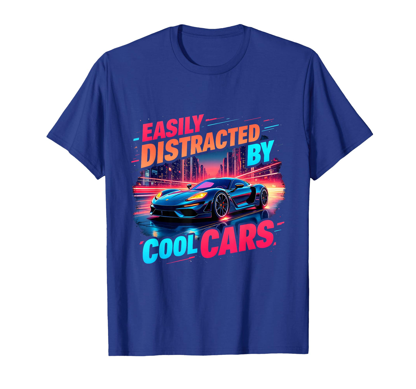 Cool Cars Mens Boys Vintage Easily Distracted By Muscle Car T-Shirt
