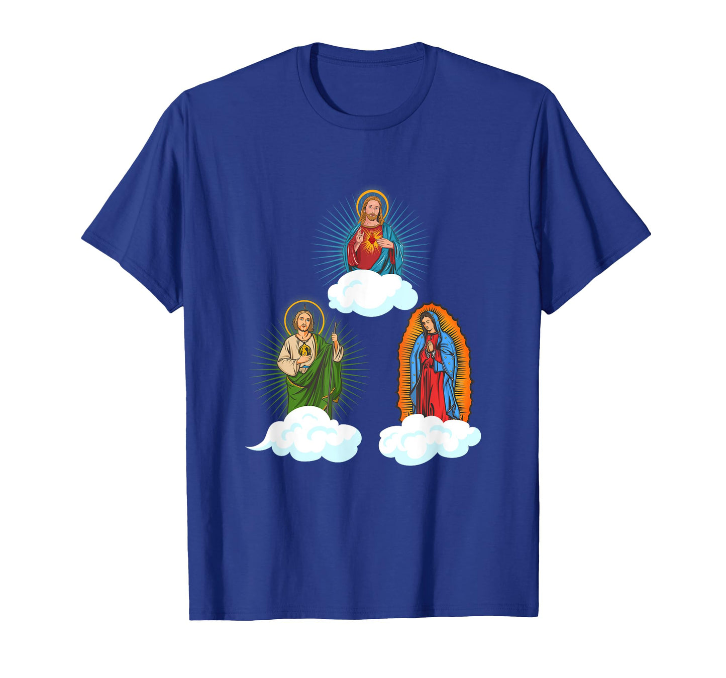 Jesus. Virgen María y San Judas Tadeo In Clouds T-Shirt
