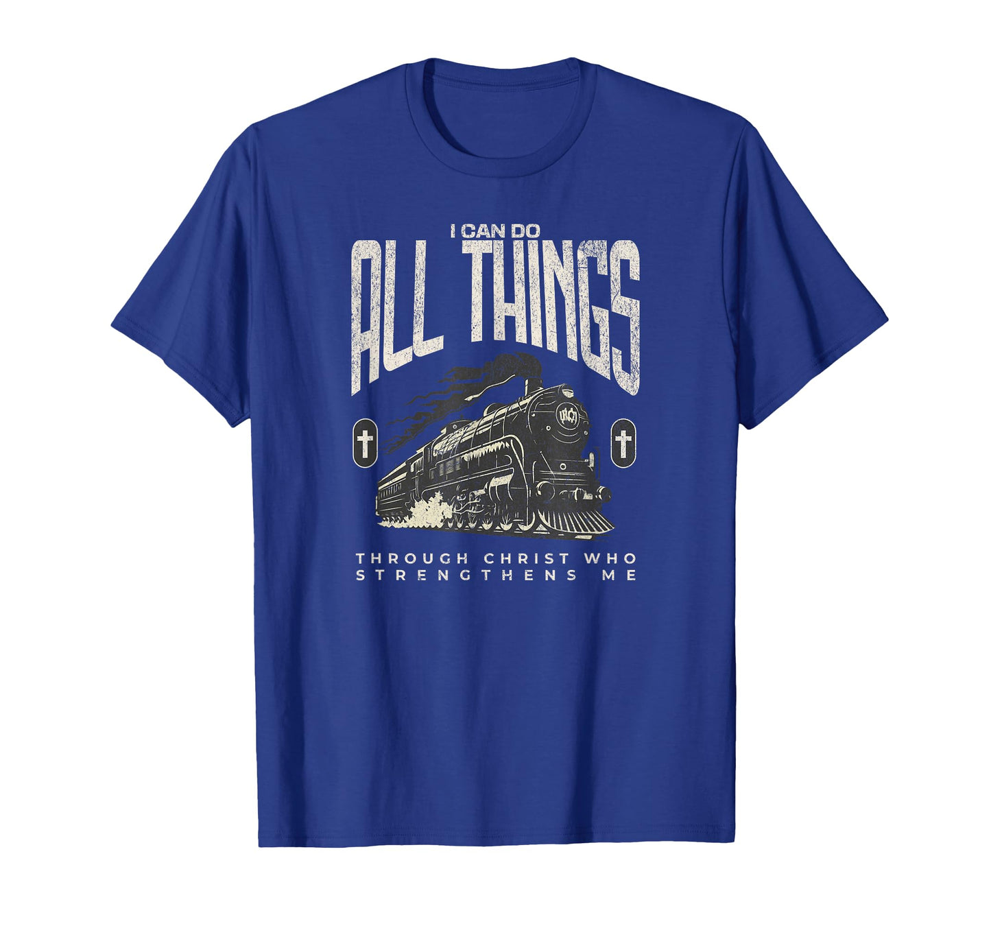 Steam Train Engine Locomotive Christian Jesus Faith Based T-Shirt