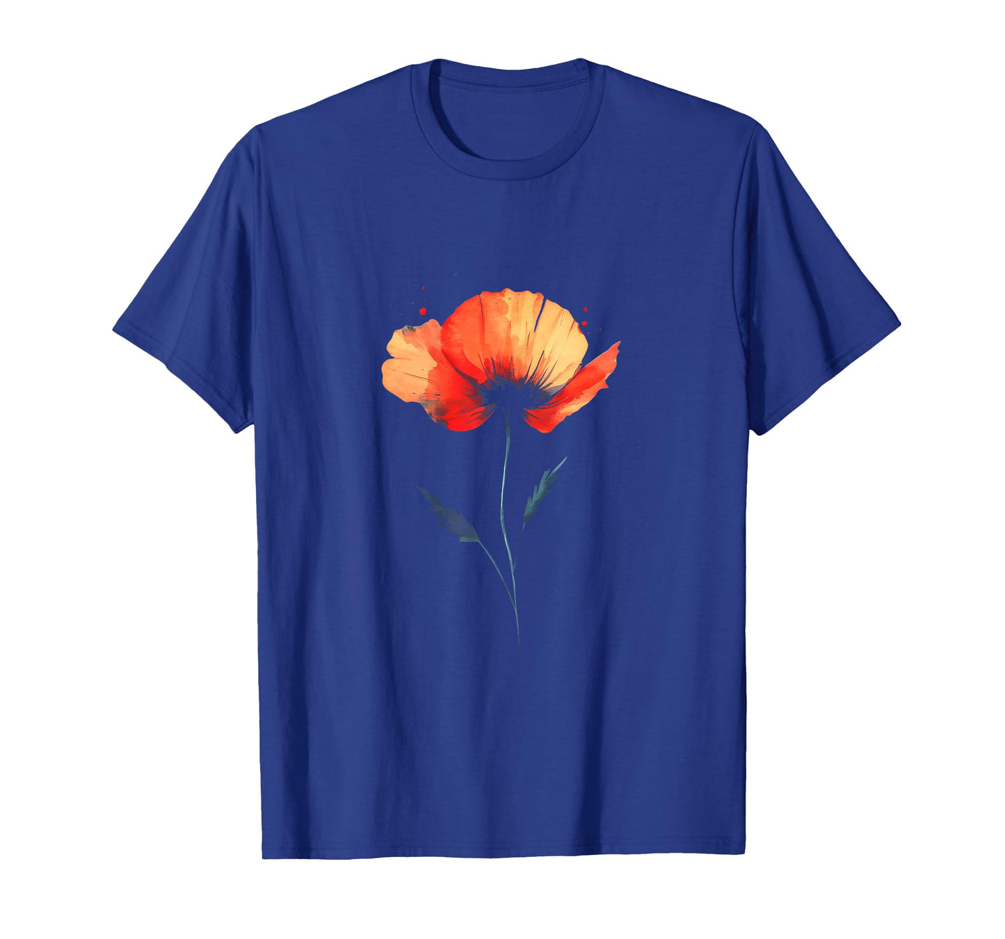 Poppy Flower August Birth Flower Poppies Floral Birthday T-Shirt